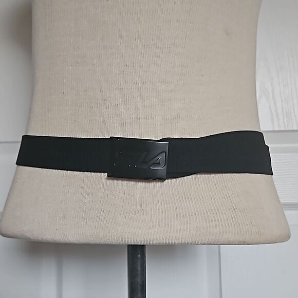 Fila Men's Fabric Buckle Belt One Size Black - Picture 1 of 16